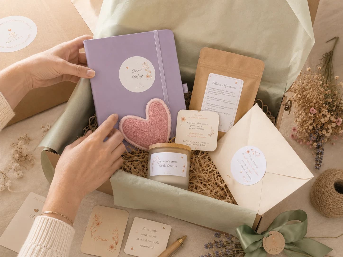 Un coffret Hestia préparé à la main