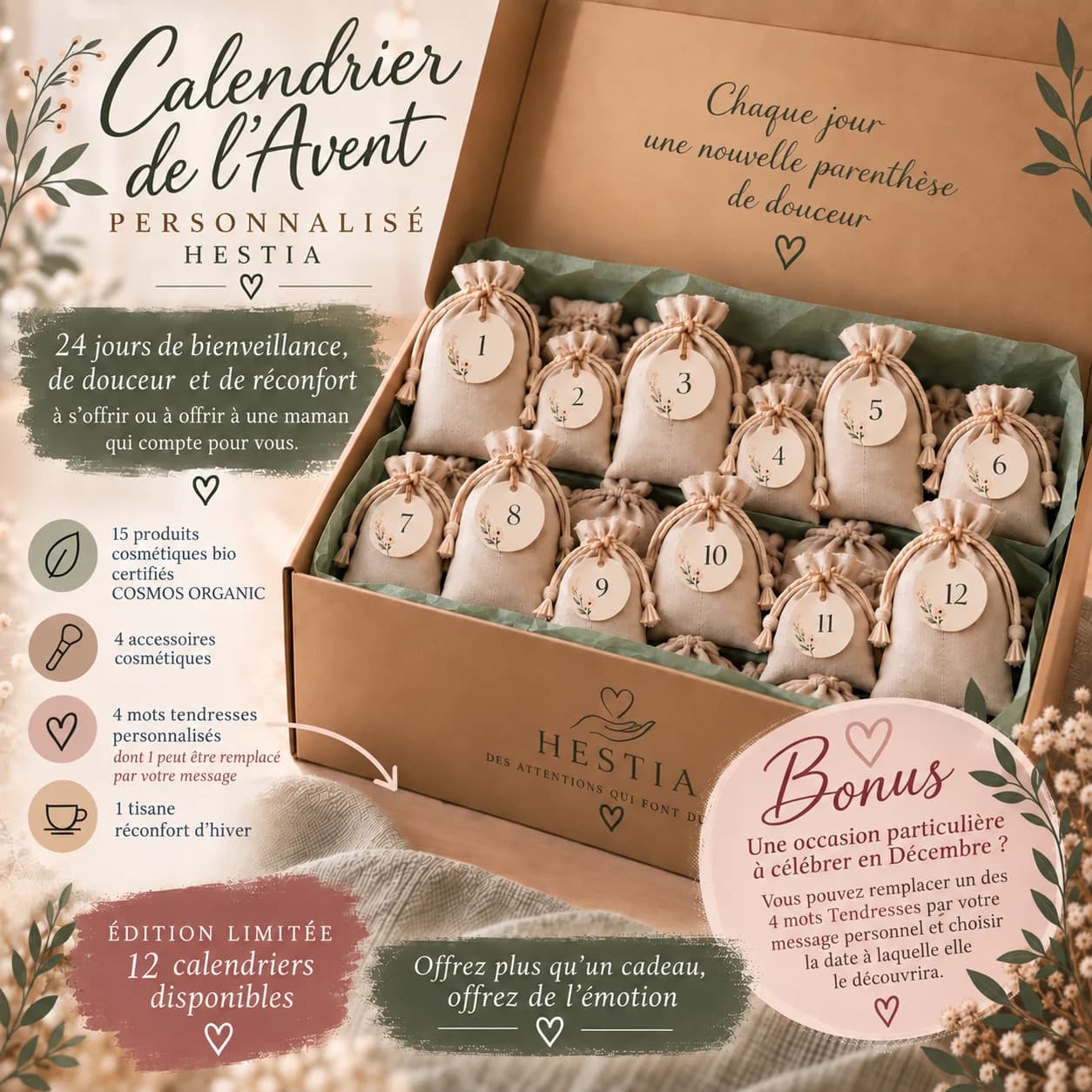Calendrier de l' Avent personnalisé Hestia