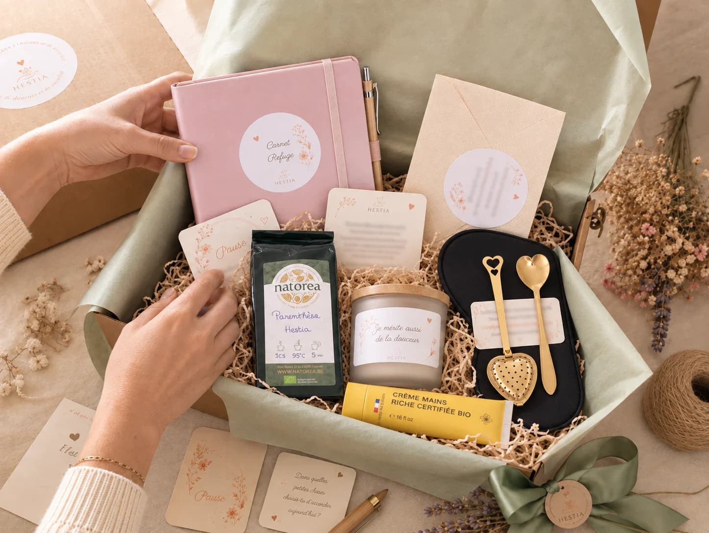 Un coffret Hestia préparé à la main